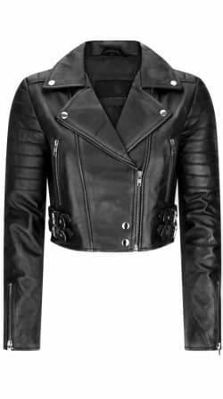 Below Chest Cropped Leather Jacket