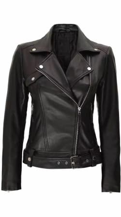 Buy Notched and Shimmering Moto Leather Jacket
