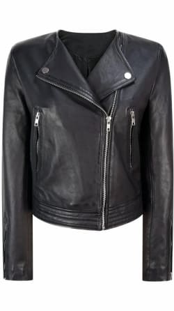 Trendy Leather Jacket With Off Center Closure Online For Women ...