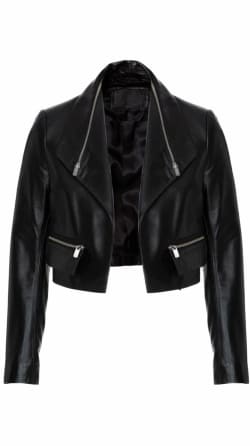 Buy Leather jacket with polyester sleeve lining for Women online
