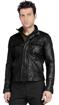 Buy moto style mens leather jacket online