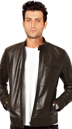 Buy Mens Biker Jacket with Throat Tab Online | Leatherfads.com