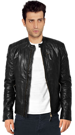 Bold Moto Style Leather Jacket Online | Leatherfads.com