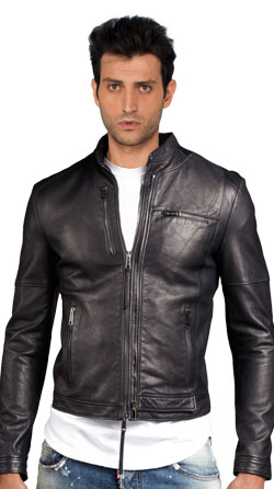 Buy Snap-tab Mens Leather Bomber Jackets Online
