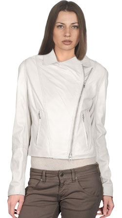 Asymmetrical Zipper Womens Leather Bomber Jacket
