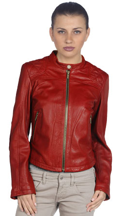 Zealously Stylish Womens Leather Bomber Jacket Featuring Snap button