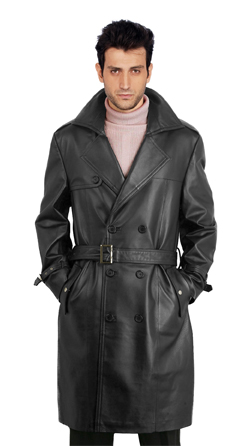 Buy Double breasted trench mens leather coats online