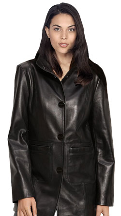 Buy Three Button Snap Closure Womens Leather Coats Online Buy Three Button Snap Closure Womens Leather Coats Online