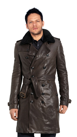 Buy modish belted mens leather trench coat online