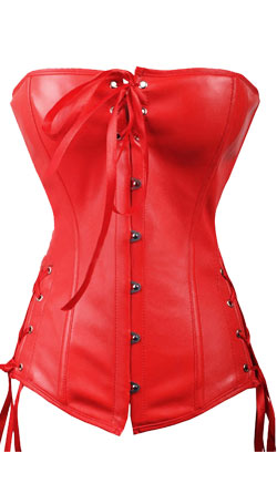 Laced up front closured leather corset
