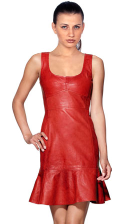Apple Cut Leather Dress for Women
