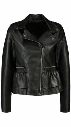 Formal Mini-frilled Leather Jacket