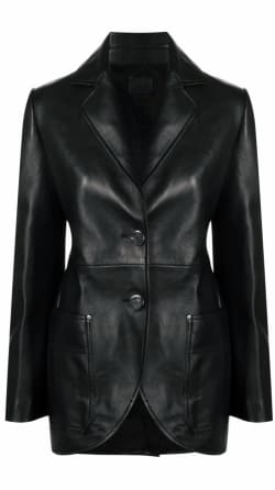 Two-Buttoned Debonair Leather Jacket