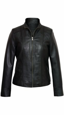 Wing Tip Collared Leather Jacket