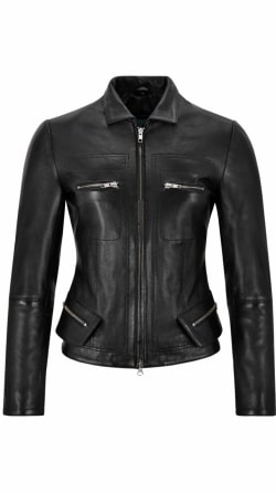 Athletic and agile look leather jacket with body fit