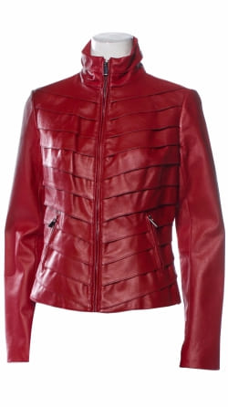 Shop for striking leather jacket with tiers online