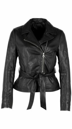 Exclusive Leather Jacket with Scarf