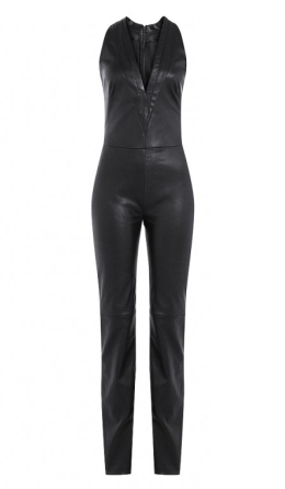 Women's Black Leather Jumpsuit Online For Sale – LeatherFads