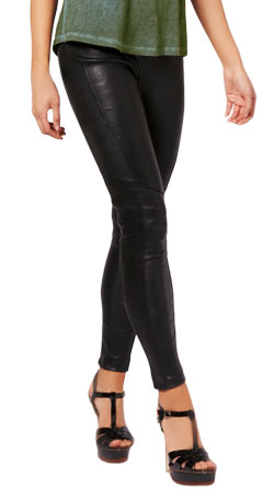 Classy skin tight leather pant with zipped ankle