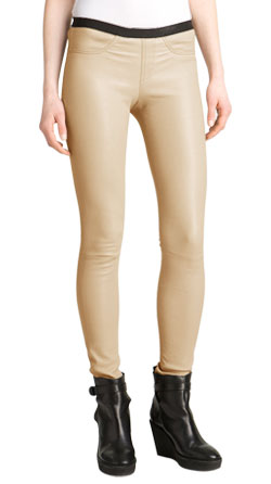 Spongy Leather Skinny Pant