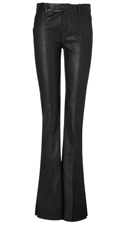 Buy Chic Bell-Bottom Line Detailing Leather Pant