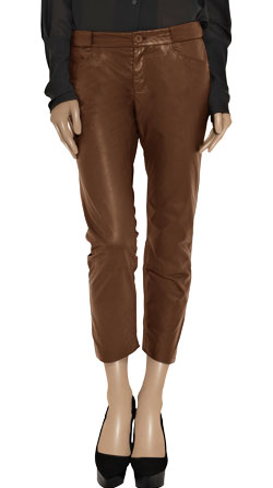 Straight Length Loose Leather Pants