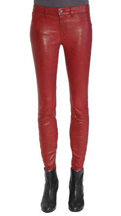 Cowboy Style Retro Ankle Length Leather Pants