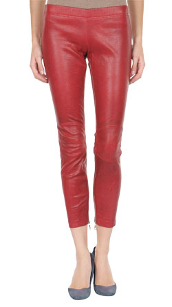 Above The Ankle Leather Pant with Aged Effect