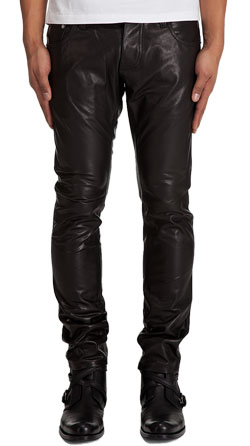 Buy slim fit slightly tapered mens leather pants online