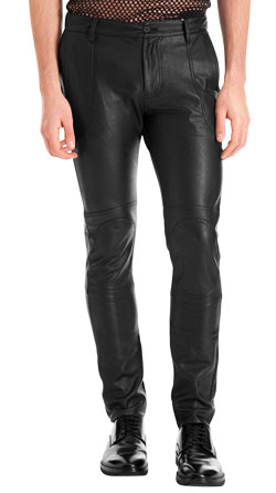 Buy Skin Fit Athletic Leather Pants