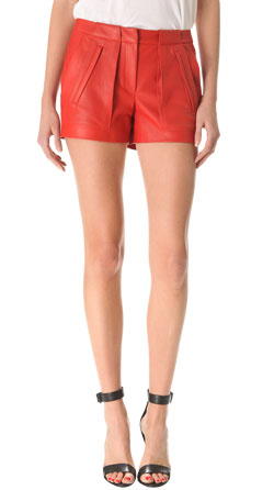 Layered Womens Leather Shorts