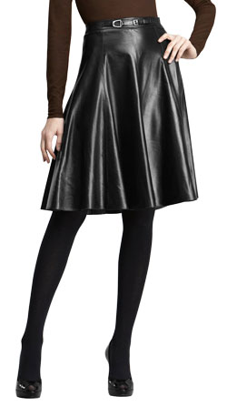 Buy Below Hip Pleated Official Leather Skirt